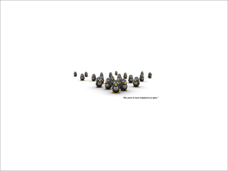 Penguins in a Group — White