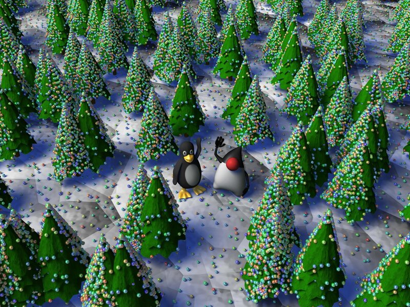 Penguins in Forest
