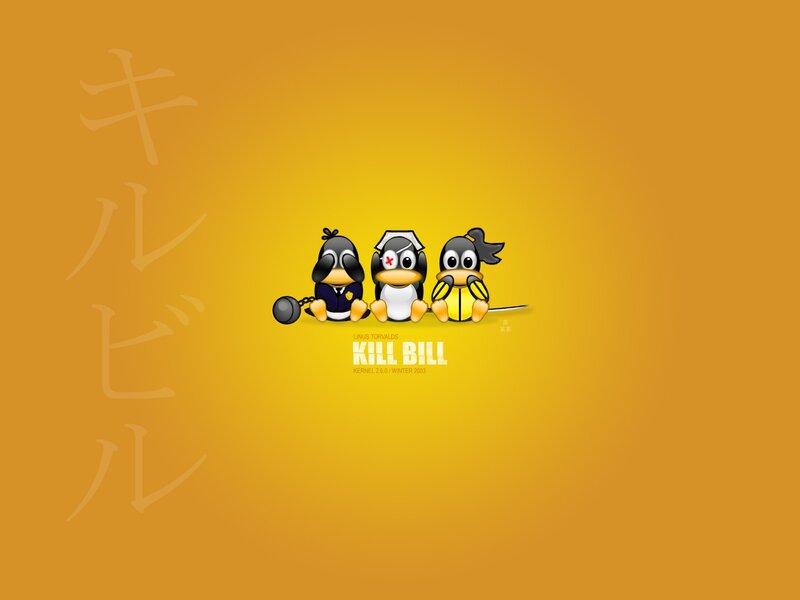 Penguins in Kill Bill style