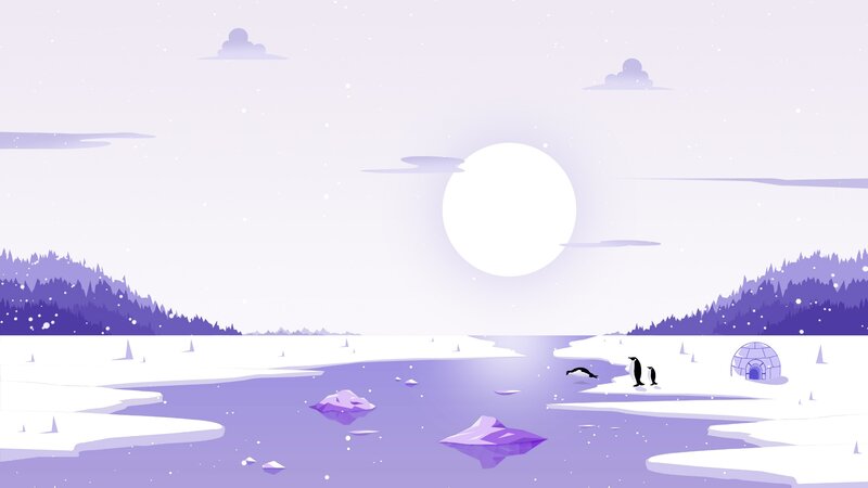 Penguins on Ice — Purple