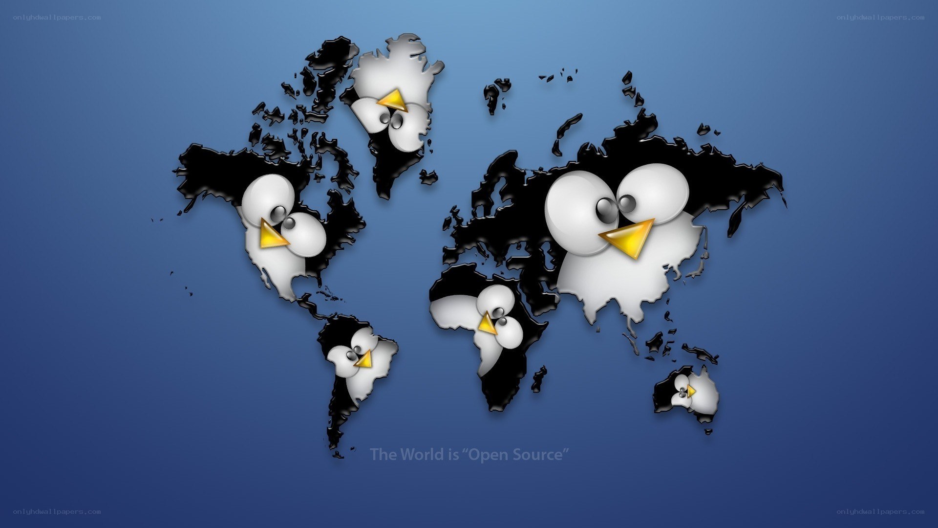 Penguins on world map