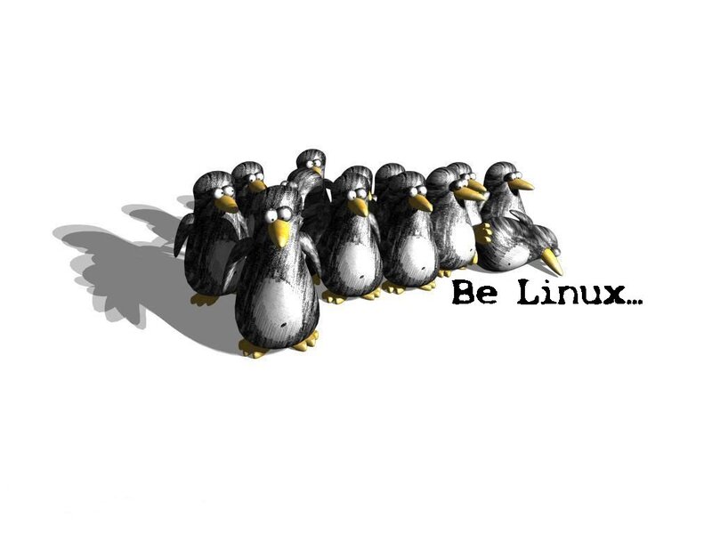 Penguins promoting Linux