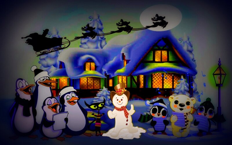 Penguins Singing Carols