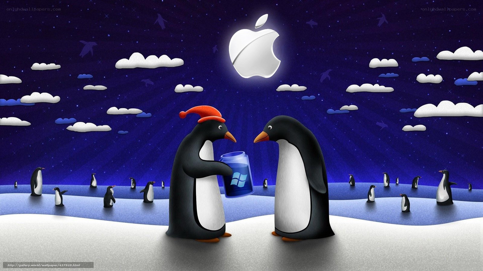 Penguins with Apple and Windows