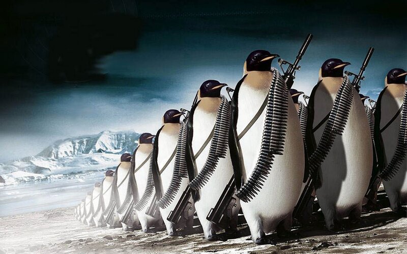 Penguins with Weapons — White