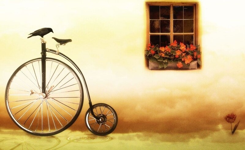 Penny-farthing Bicycle — Yellow