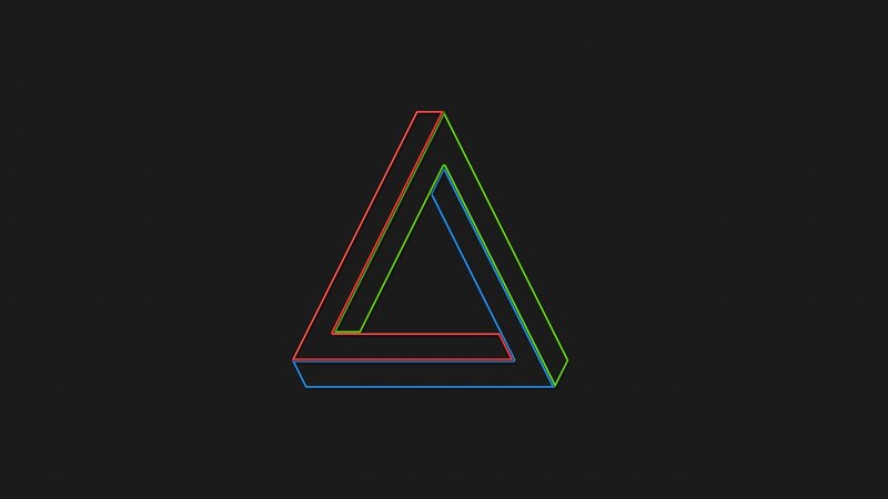 Penrose Triangle — Black, Minimalist