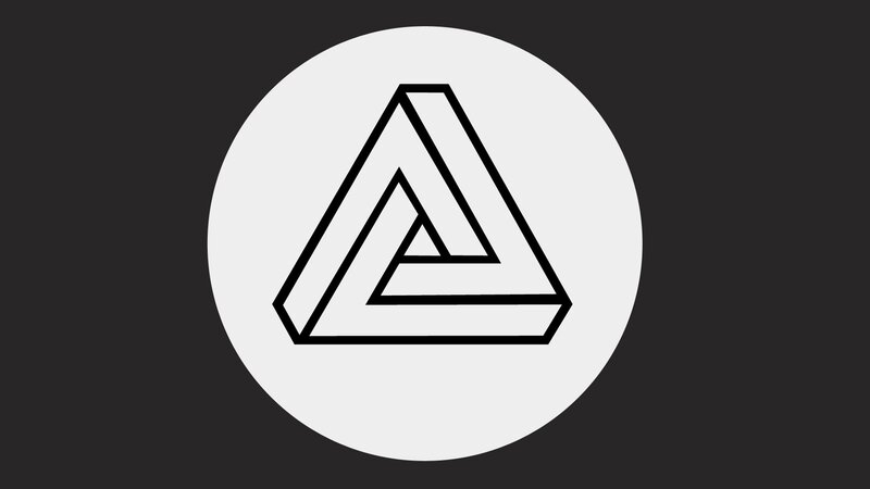 Penrose Triangle — Black, Minimalist, Vector Art