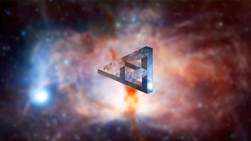 Penrose Triangle in Space — Blue