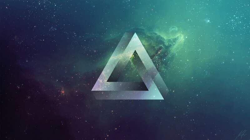 Penrose Triangle in Space — Teal