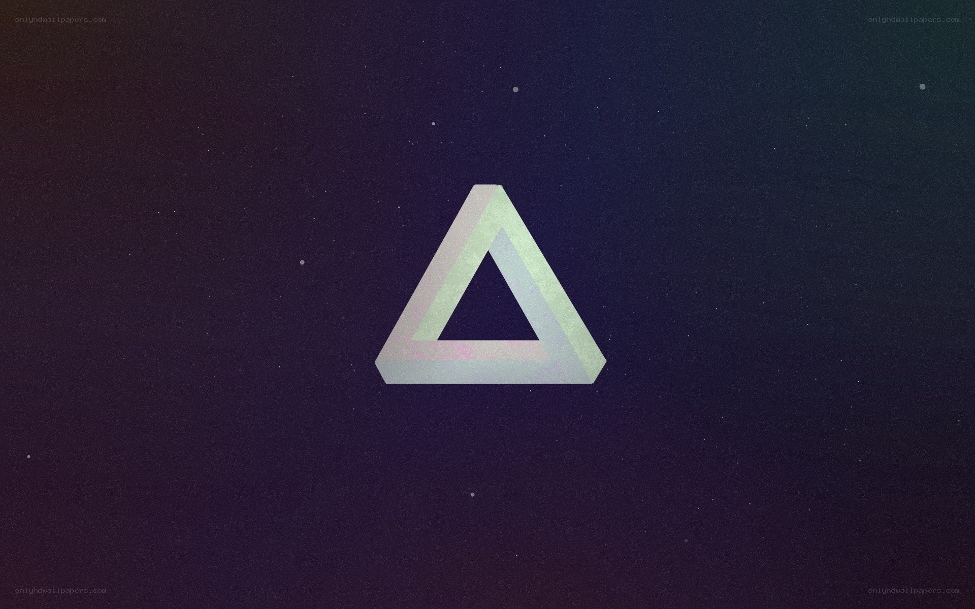 Penrose triangle on starry background