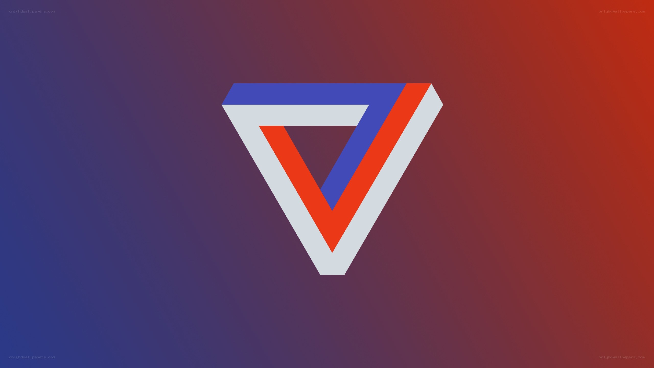 Penrose triangle optical illusion