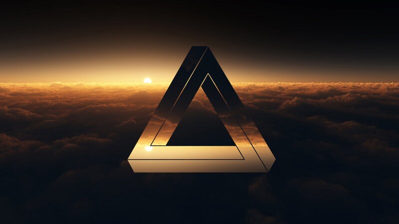 Penrose Triangle over Clouds