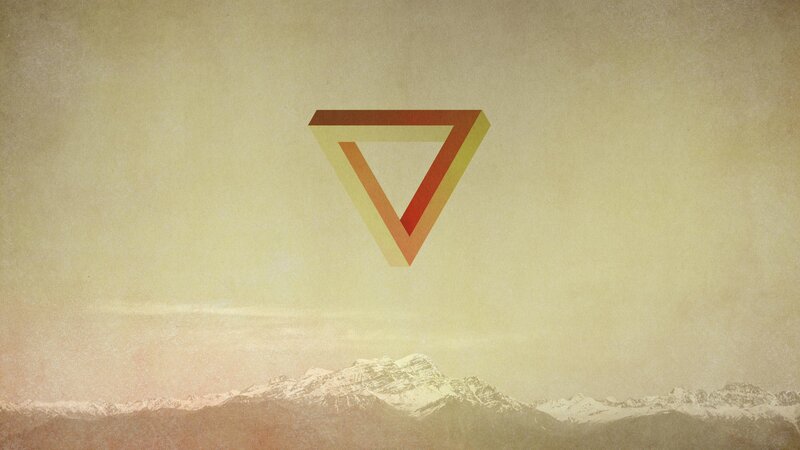 Penrose Triangle over Mountains — Beige