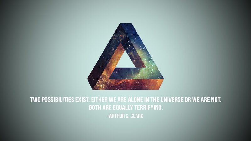 Penrose Triangle with Galaxy — Blue