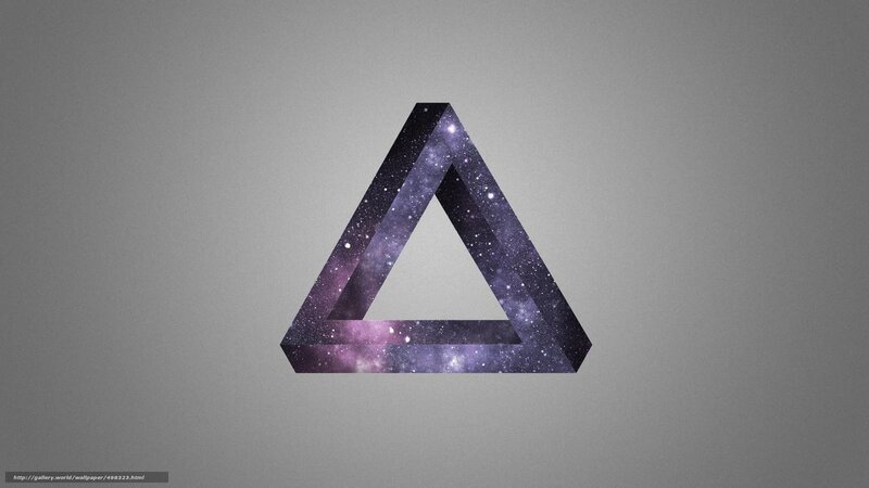 Penrose Triangle with Galaxy — Purple, Abstract