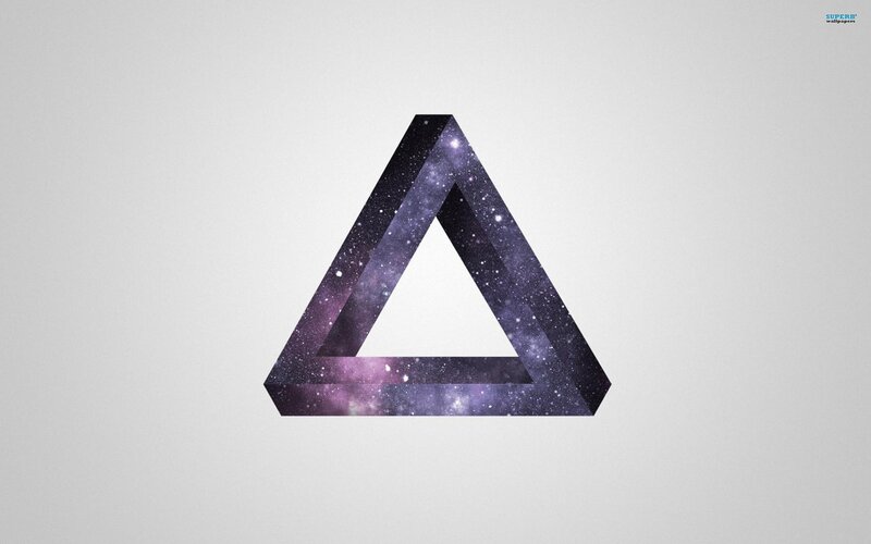 Penrose Triangle with Galaxy — Purple, Cosmic