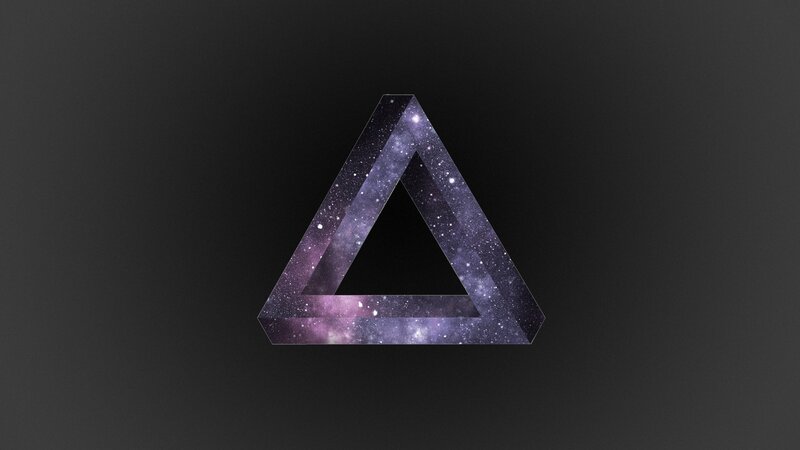 Penrose Triangle with Galaxy — Purple