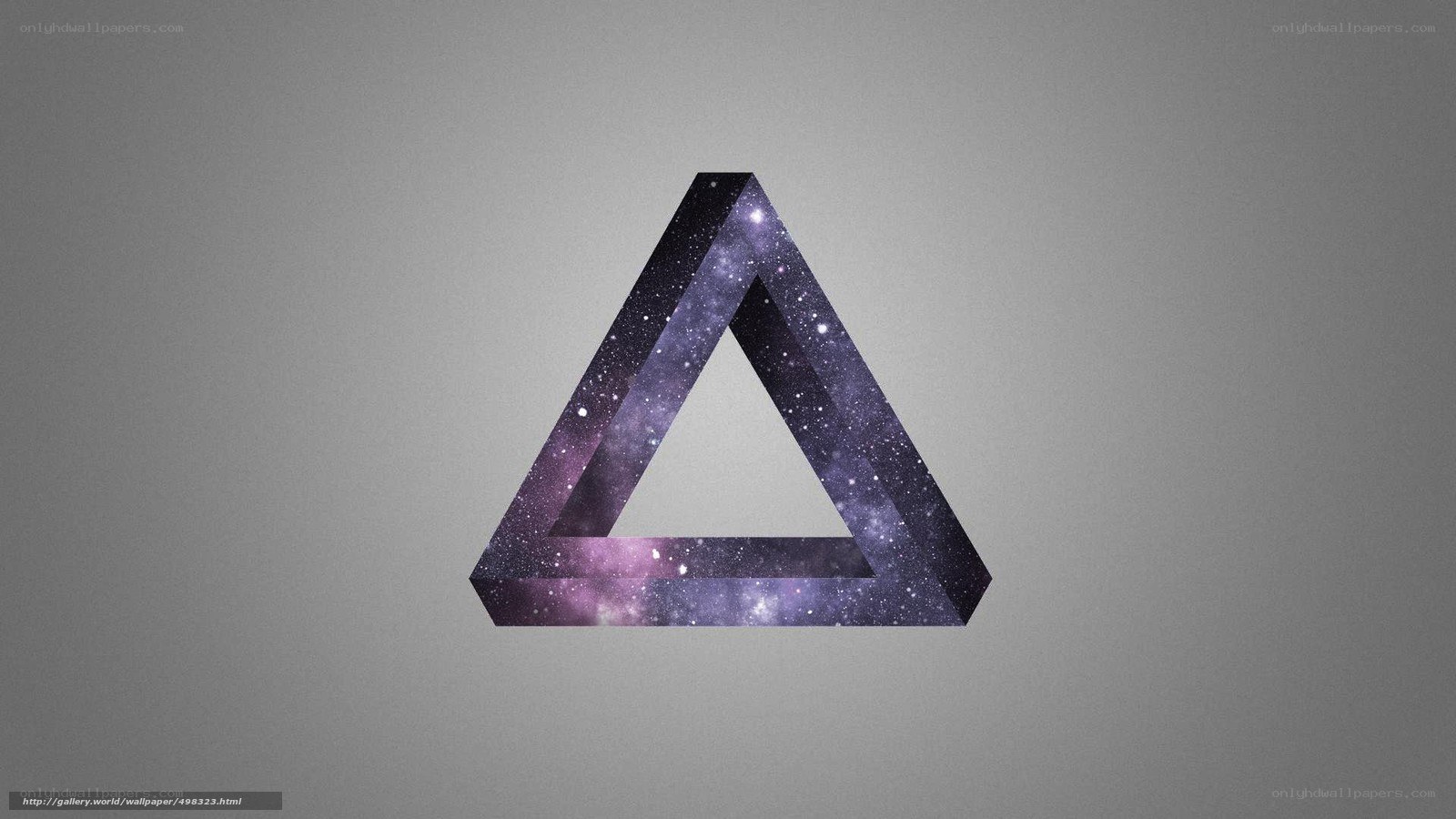 Penrose triangle with galaxy texture