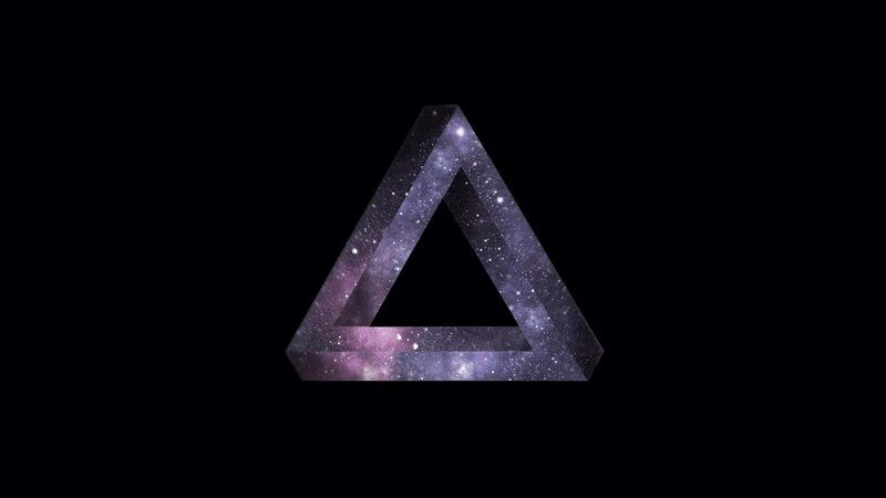 Penrose triangle with galaxy texture