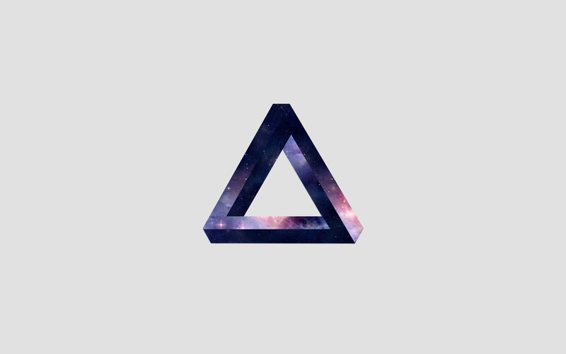 Penrose triangle with galaxy texture