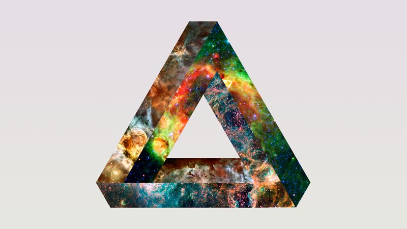 Penrose Triangle with Nebula