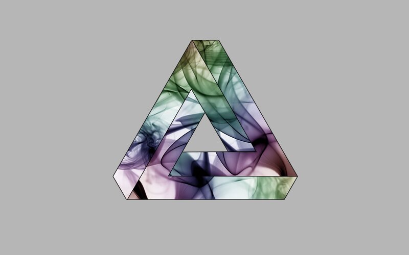 Penrose triangle with smoke pattern