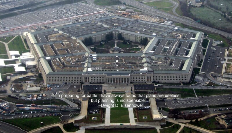 Pentagon Building — Gray, Serious