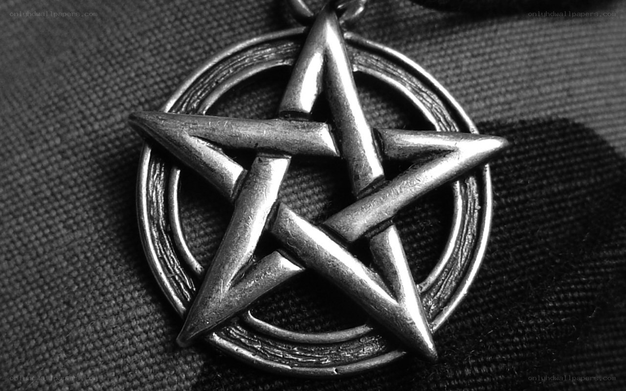 pentagram pendant on fabric