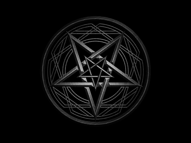 Pentagram Symbol — Black, Dark, Vector Art, Circle