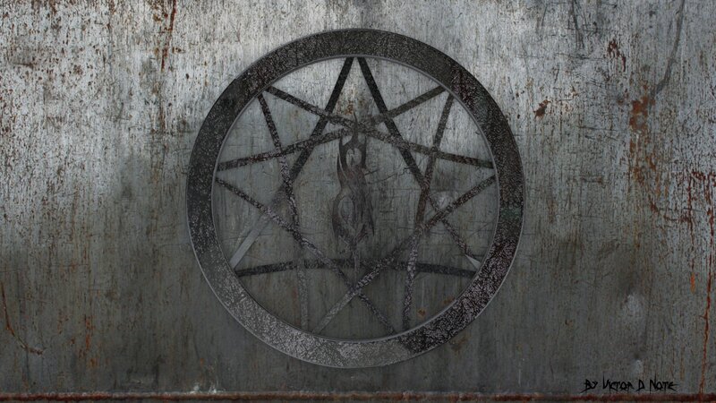 Pentagram Symbol on Metal — Gray