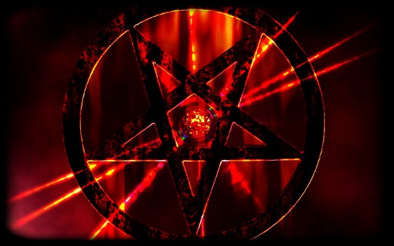 Pentagram Symbol — Red, Dark