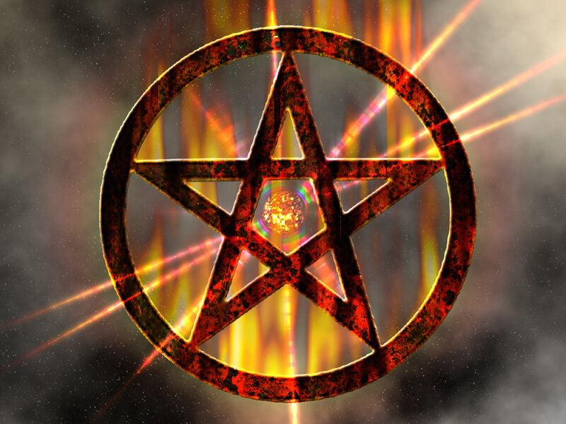 Pentagram Symbol — Red, Dramatic