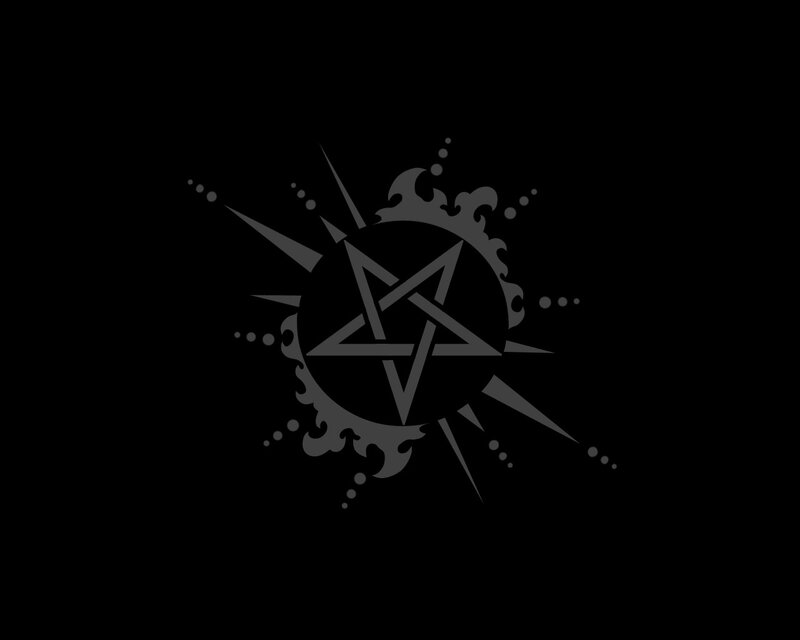 pentagram symbol with flame design