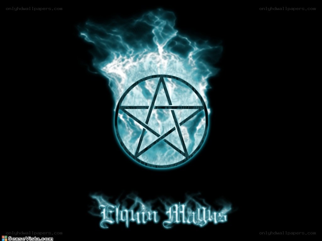 Pentagram with blue energy