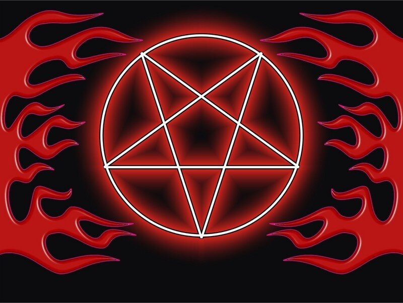 Pentagram with Flames