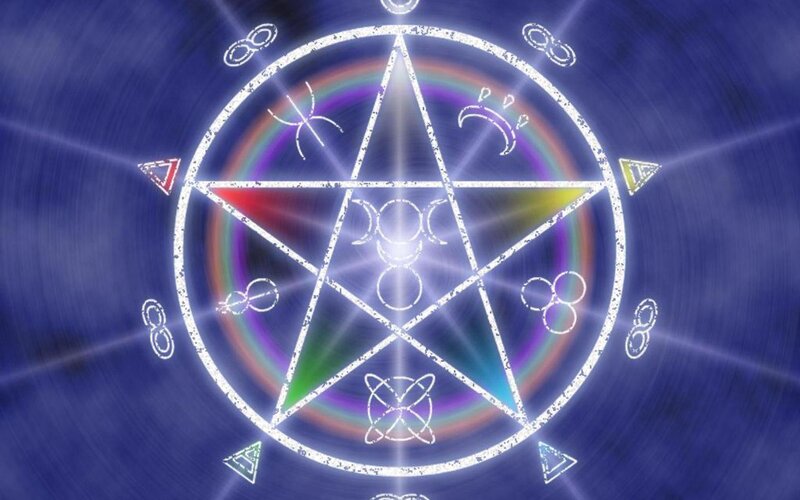 pentagram with magical symbols