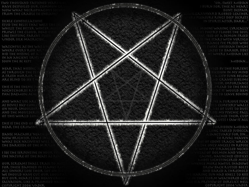 Pentagram with text background