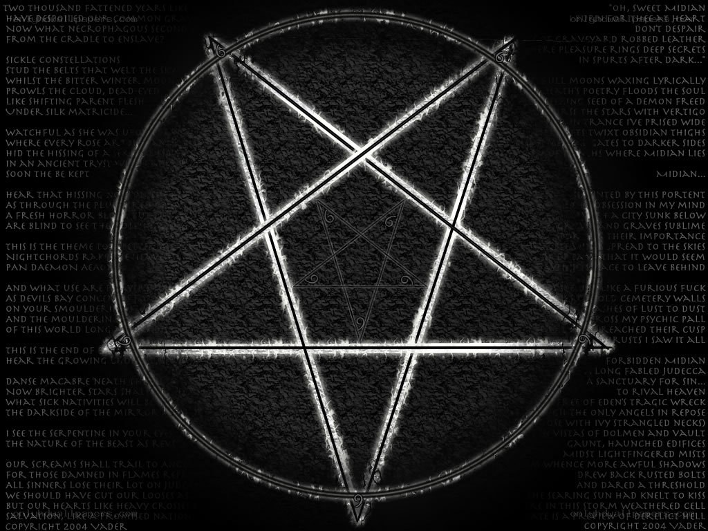 Pentagram with text background