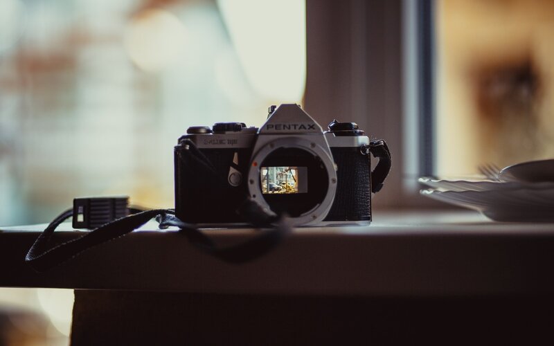Pentax Camera on Table