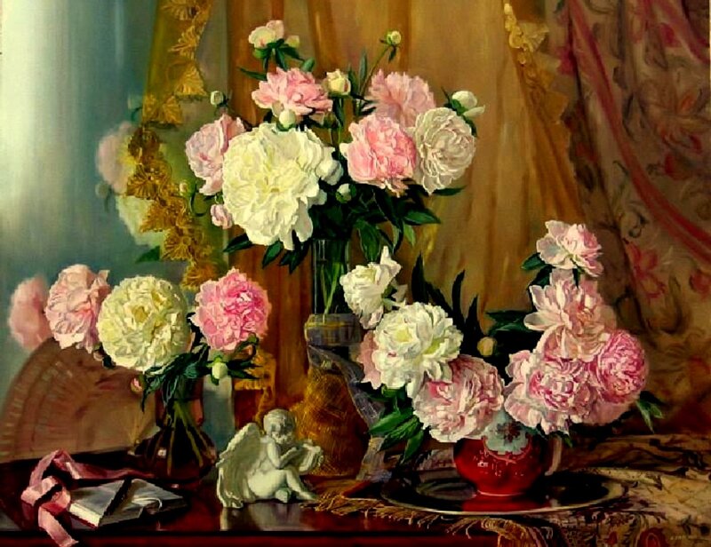 Peonies in Vases