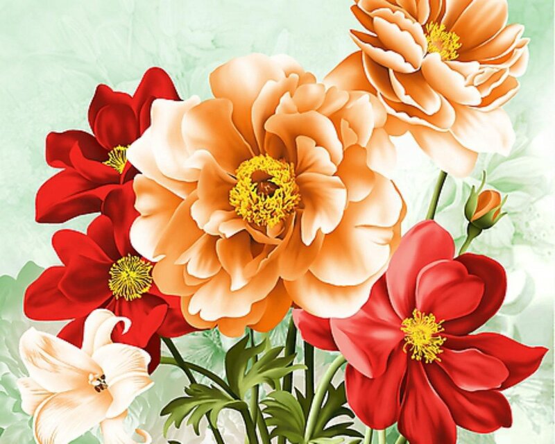 Peony and Anemone Flowers