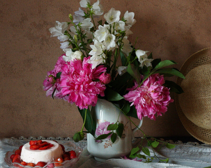 Peony and Bellflower Bouquet
