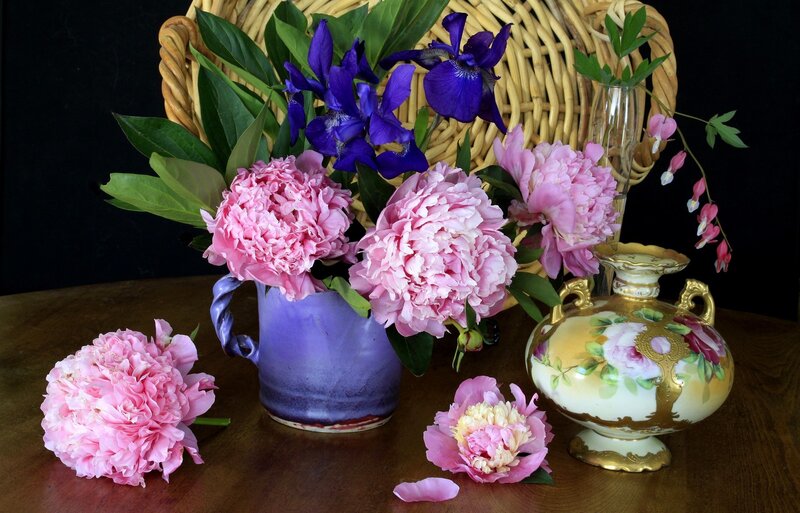 Peony and Iris Bouquet — Pink