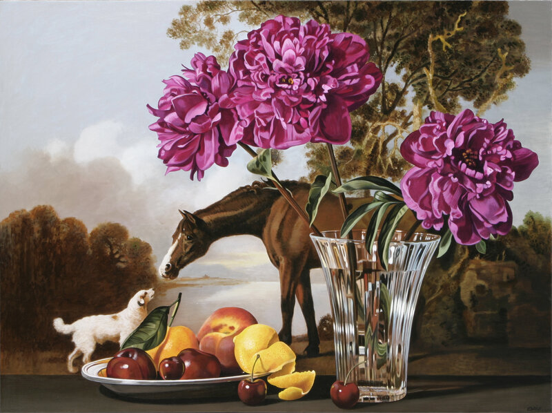 Peony Flowers and Fruit