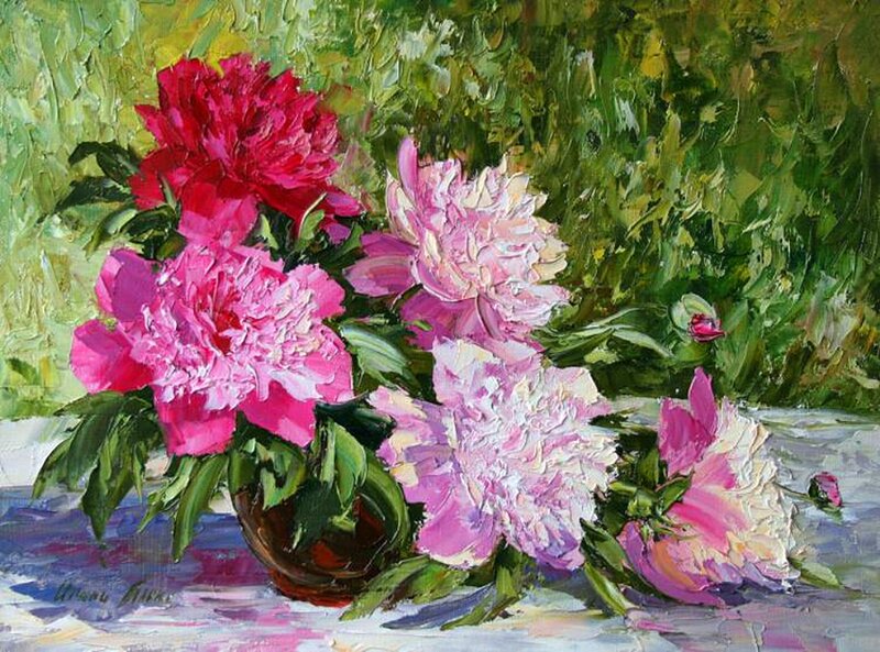 Peony Flowers in a Vase