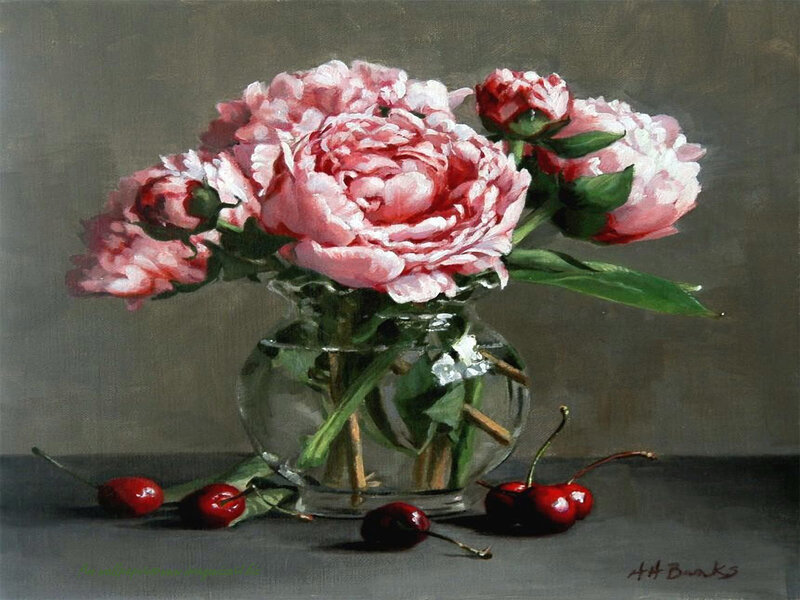 Peony Flowers in Vase