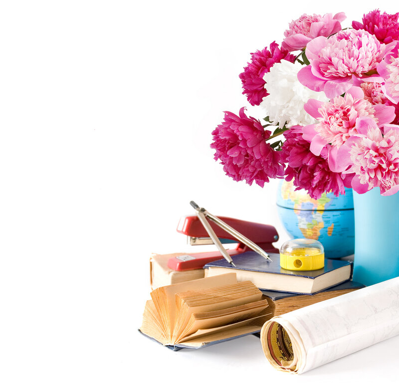 Peony Flowers on Desk