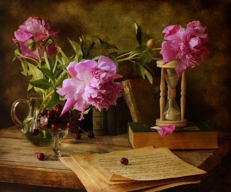 Peony Flowers on Table