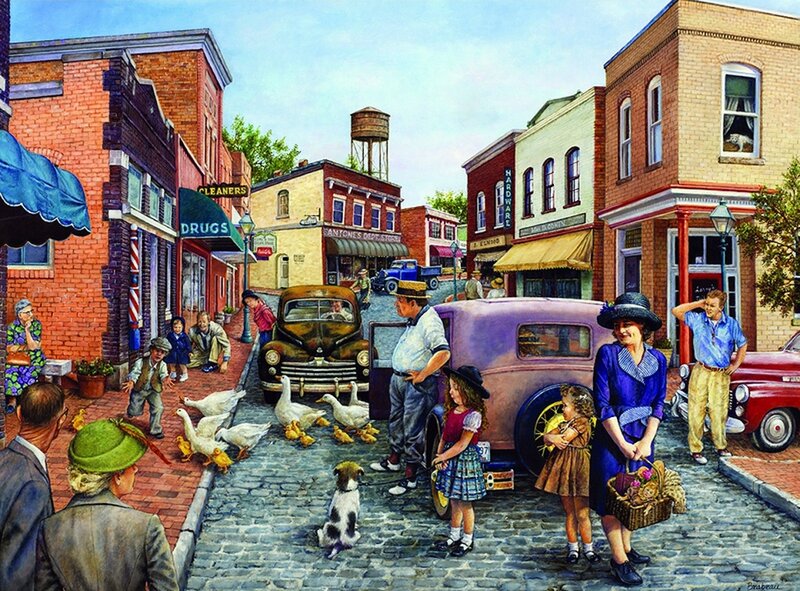 People and Ducks on Street